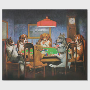 Papel De Presente Cães jogando pôquer por C.M. Coolidge