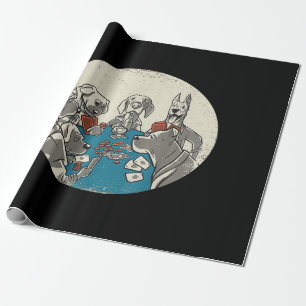 Papel De Presente Cães legal Jogando Cartões Poker Texas Holdem