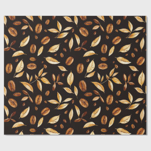 Papel De Presente Café Amante Grão de Café Botânico