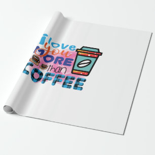 Papel De Presente Café Arte Eu Te Amo Mais Que Café