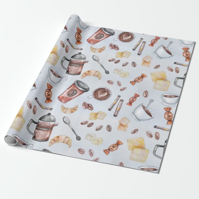 Papel De Presente Café cafeemania cafeína (Desenrolado)
