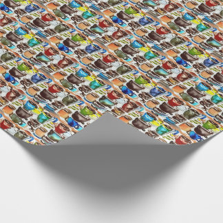 Papel De Presente Café Castanho Copas Abstrato Padrão de Aquarela