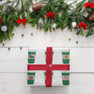 Papel De Presente Café com Leite de Natal Espresso