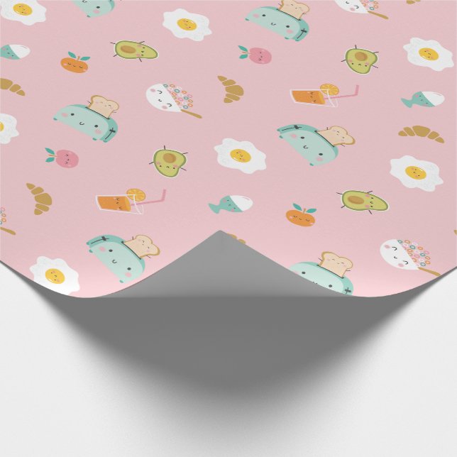 Papel De Presente Café da Manhã Bonito a rosa (Ponta)