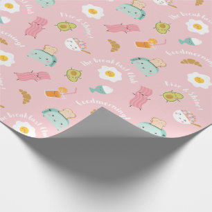 Papel De Presente Café da Manhã Fresco com torrada, bacon e ovos a r