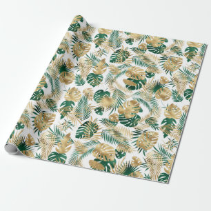 Papel De Presente Café de Leggings de Padrões Tropicais de Folha V