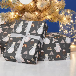 Papel De Presente Café de Natal e Snowmen
