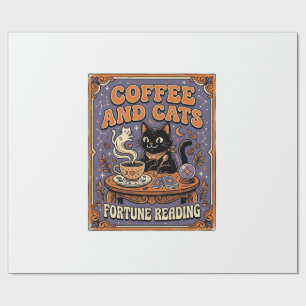 Papel De Presente Café E Gatos Gato Folhas De Chá Café Leitura Da So