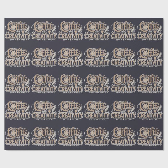 Papel De Presente Café e Tipografia da Criatividade (Aberto)