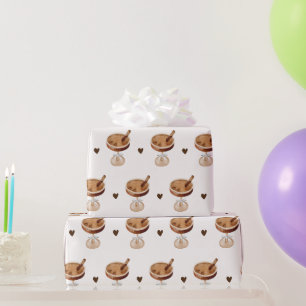 Papel De Presente Café Espresso Martini com um Laço de Café em Aquar