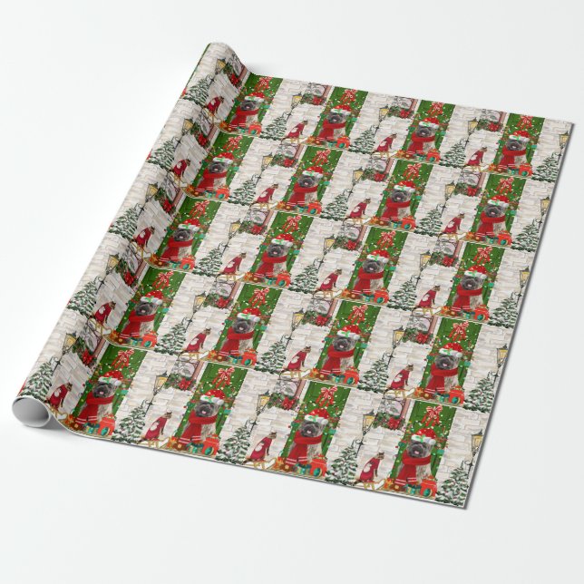 Papel De Presente Cairn Terrier Dog Natal (Desenrolado)