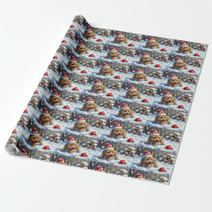 Papel De Presente Cairn Terrier Espirituoso Cavando no Natal T