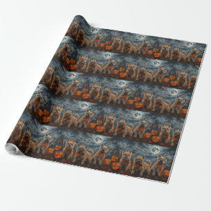 Papel De Presente Cairn Terrier Halloween Assustador