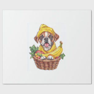 Papel De Presente Caixa de Banana Lutadora � Cachorro de Fruta Engra