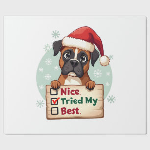 Papel De Presente Caixa de cachorro fofo de Natal Legal Tentei ao Má