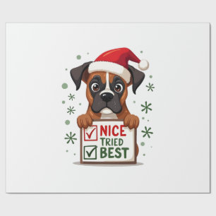 Papel De Presente Caixa de cachorro fofo de Natal Legal Tentei o meu