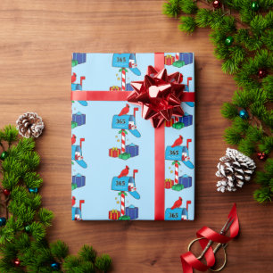 Papel De Presente Caixa de Correio de Natal com Cardeal e presentes