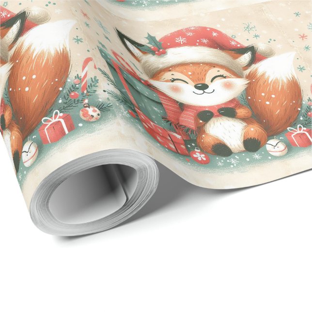 Papel De Presente Caixa de presente de Papais noeis de Natal (Ponta do rolo)