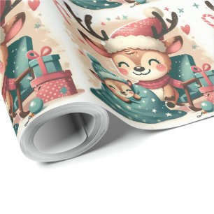Papel De Presente Caixa de presente e vovô de Papais noeis de Natal
