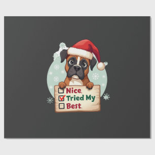 Papel De Presente Caixa fofa do cão de Natal Legal Tentei o meu Melh