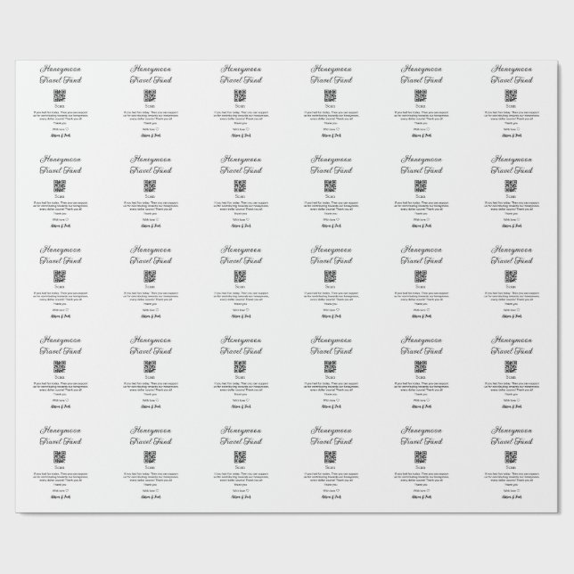 Papel De Presente Caixa para lua de mel Leia o código QRadicione o n (Aberto)