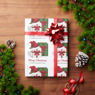 Papel De Presente Caixas De Presente Brancas E Verdes Com Texto Pers