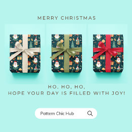 Papel De Presente Caixas de Presente de Natal do Papai Noel WP01 Ver