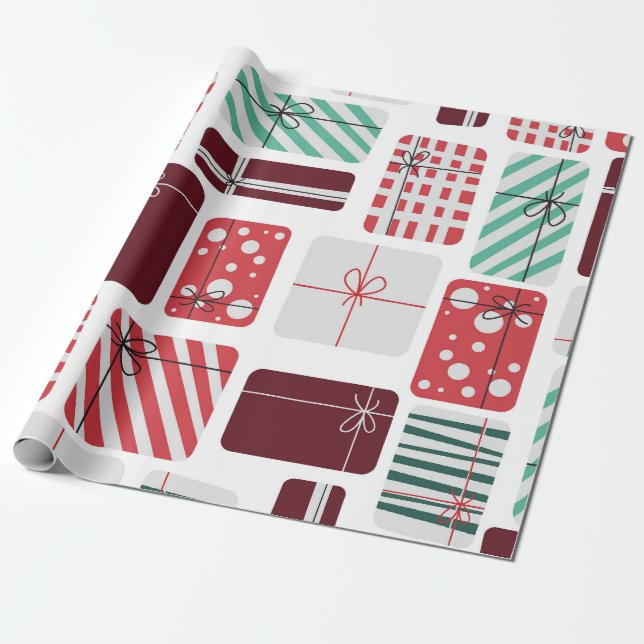 Papel De Presente Caixas de Presente Festivas Sem Olhos Padrão (Desenrolado)