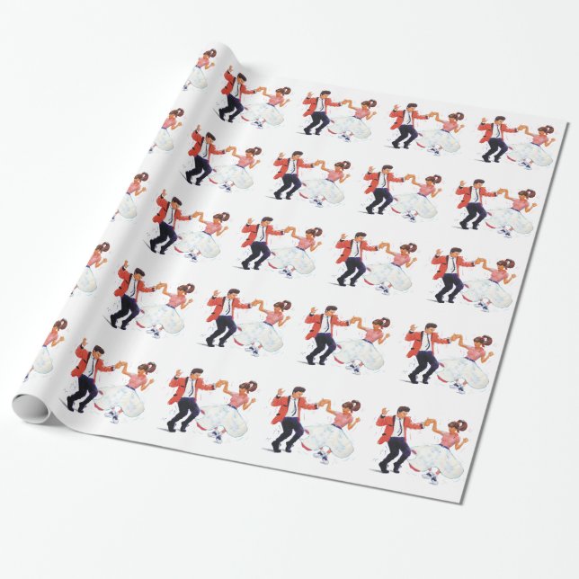 Papel De Presente Calçados de sela da saia da caniche (Desenrolado)