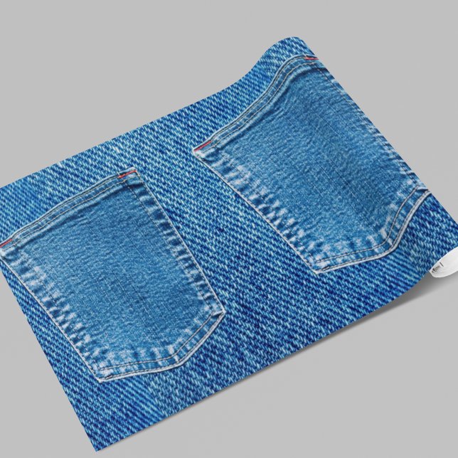 Papel De Presente Calças Jeans Bolsos Country Western Rústico (Criador carregado)
