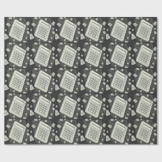 Papel De Presente Calculadora Minimalista e Ilustração de Padrão Mat