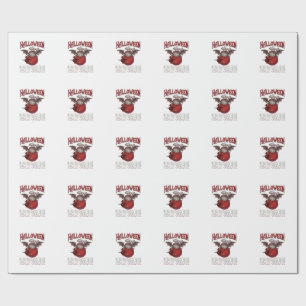 Papel De Presente Caldeirão Alado de Morcego de Halloween Bruxa Voad