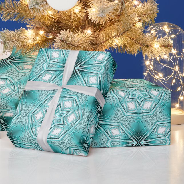 Papel De Presente Caleidoscópio Ártico (Feriados)