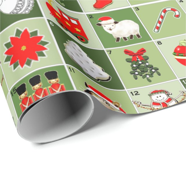 Papel De Presente Calendário do Advento de Natal Criativo (Ponta do rolo)