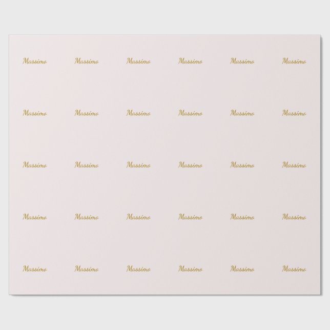 Papel De Presente Caligrafia Elegante Cor Dourada e Pastel Nome Simp (Aberto)