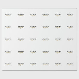 Papel De Presente Caligrafia Elegante Simples Adicionar Nome Próprio