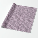 Papel De Presente Caligrafia parisiense com pintura roxa e preta<br><div class="desc">Papel de embrulho para tipografia de vintage,  púrpura e paris pretos.</div>