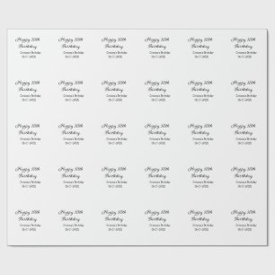 Papel De Presente caligrafia simples e feliz aniversário de 15