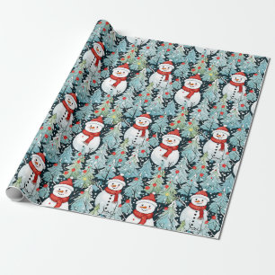 Papel De Presente Calor e Cozy Snowman no Natal