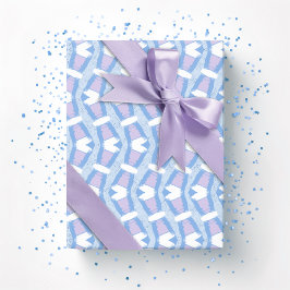 Papel De Presente Calypso Wavy Stripe em Azul e Roxo