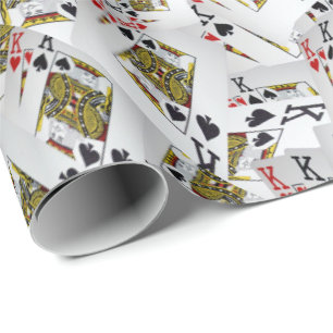 Papel De Presente "Camada Real: Uma Pilha de Kings Cartões Poker"