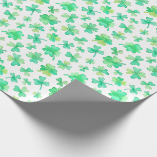 Papel De Presente Camarões Aquarela branco verde