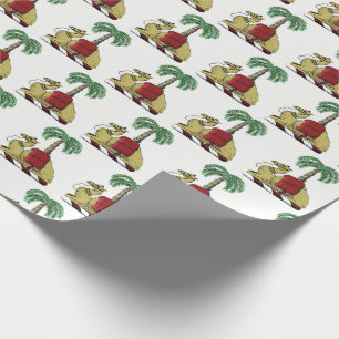 Papel De Presente Camelo Heráldico Árvore Palmeira Cor Brasão de Arm