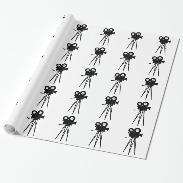 Papel De Presente Câmera clássica do filme (Desenrolado)