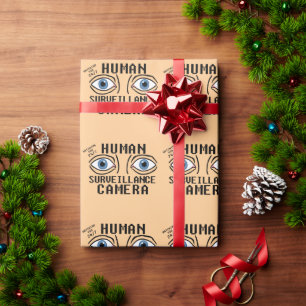 Papel De Presente Câmera de Vigilância Humana Humor Seco