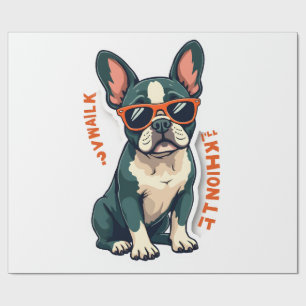 Papel De Presente Caminhada Vintage Vou Pensar Nisso Bulldog Francês