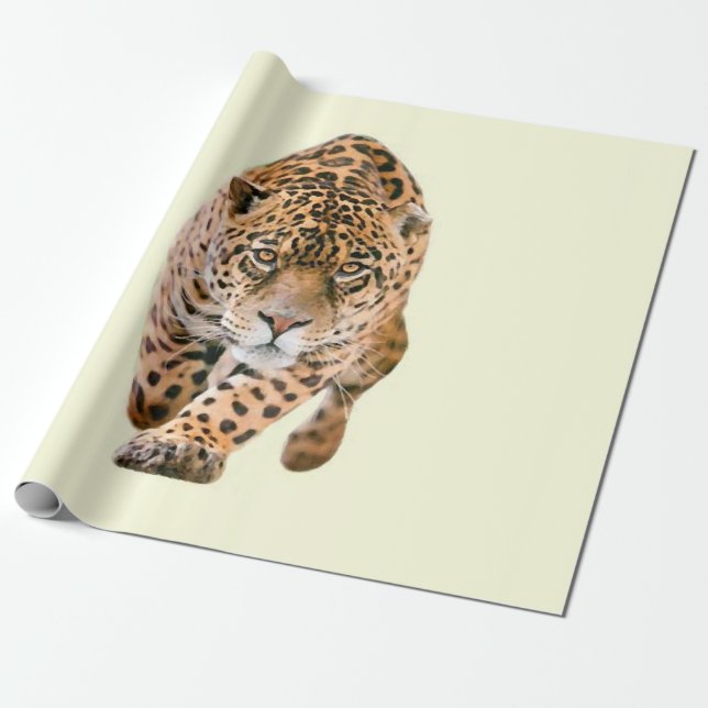 Papel De Presente Caminhando Olhos de Jaguar (Desenrolado)