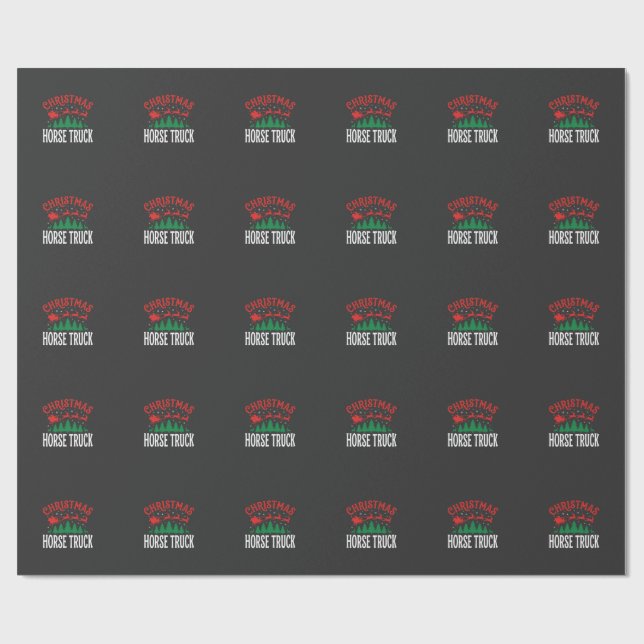 Papel De Presente Caminhão de Cavalos de Natal Trenó do Papai Noel (Aberto)