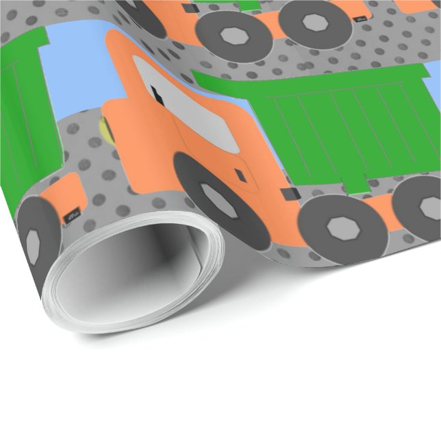 Papel De Presente Caminhão de Despejo Laranja (Ponta do rolo)