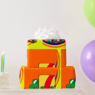 Papel De Presente Caminhão de Entrega Colorido e Vibrante